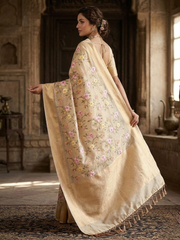 BANARSI TISSUE WITH HAND MADE EMBROIDERY