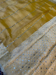 Beautifull Pure Tissue saree with mirror work