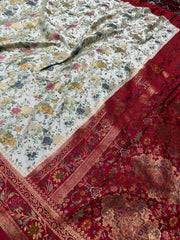 Beautifull Pure Mashroo katan silk with Minakari .