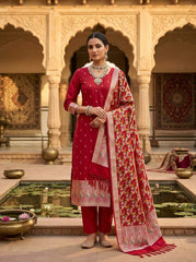 MASHROO KATAN SUIT WITH FULL MINAKARI DUPATTA