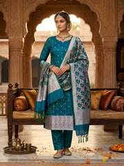 MASHROO KATAN SUIT WITH FULL MINAKARI DUPATTA