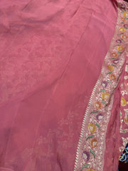 Beautifull khaddi shiffon Saree in jal pattern