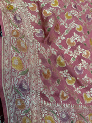 Beautifull khaddi shiffon Saree in jal pattern