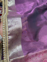 Beautifull Pure Tissue Saree with gota lays
