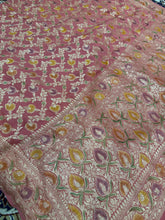 Beautifull khaddi shiffon Saree in jal pattern