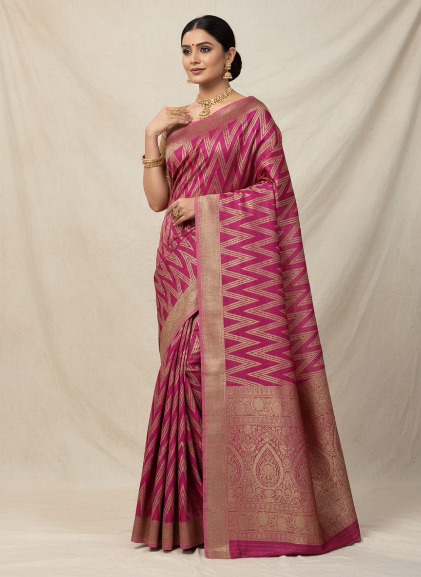 Chinon Silk Saree with Blouse