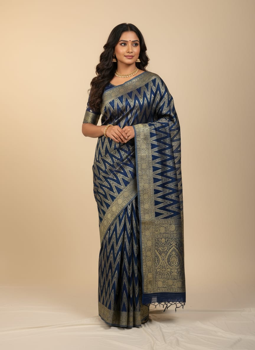 Chinon Silk Saree with Blouse