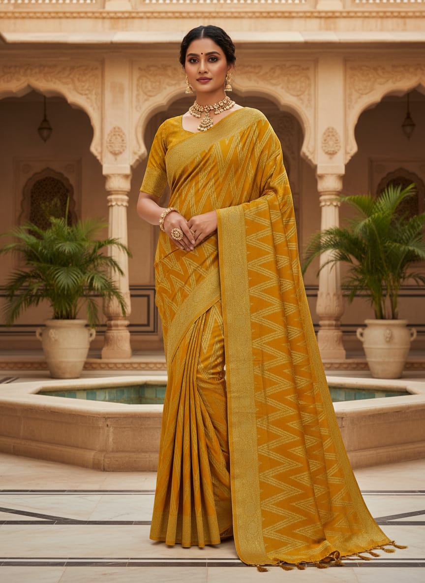 Chinon Silk Saree with Blouse