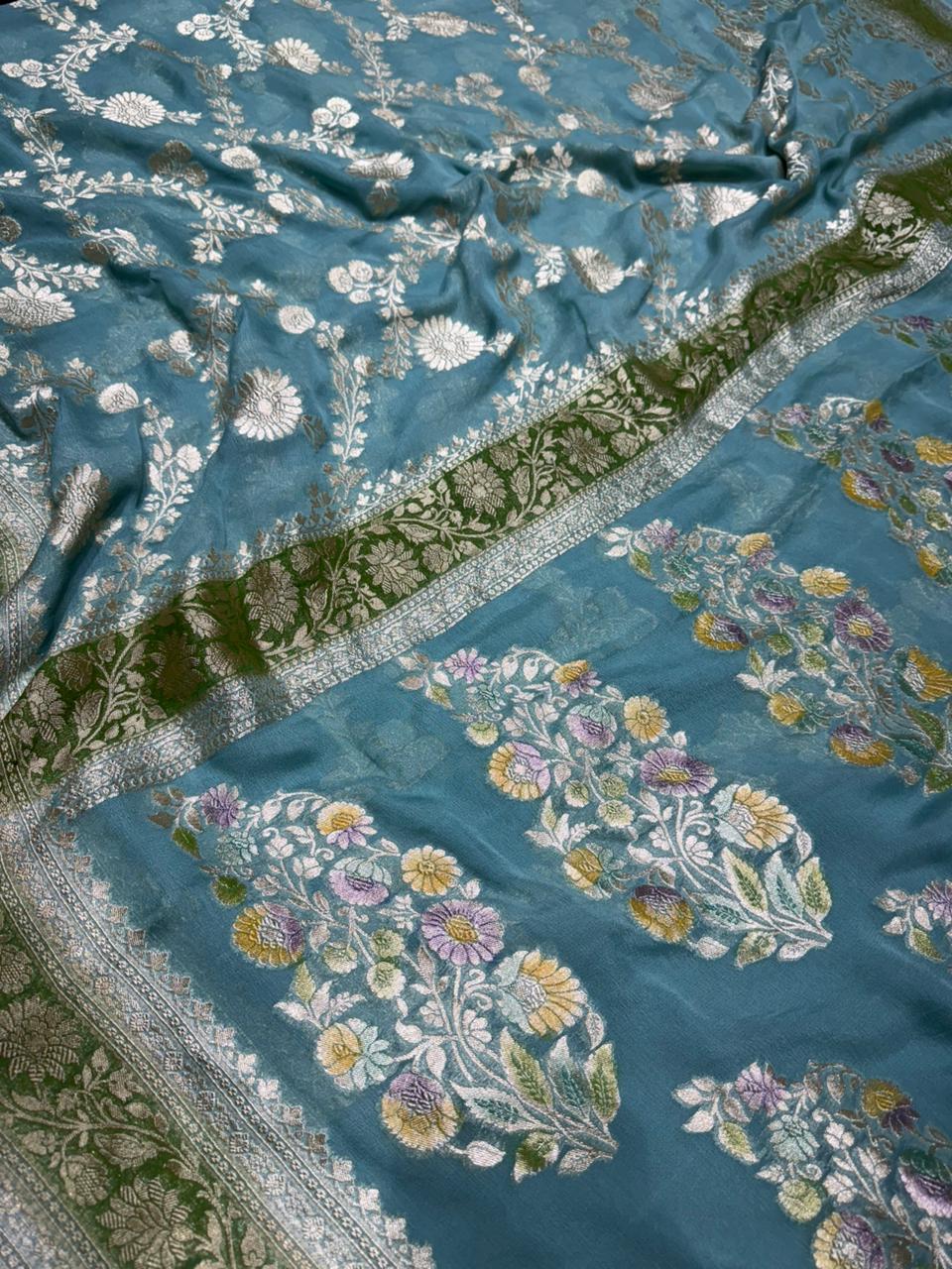 Beautifull Pure Khaddi Georgette Saree