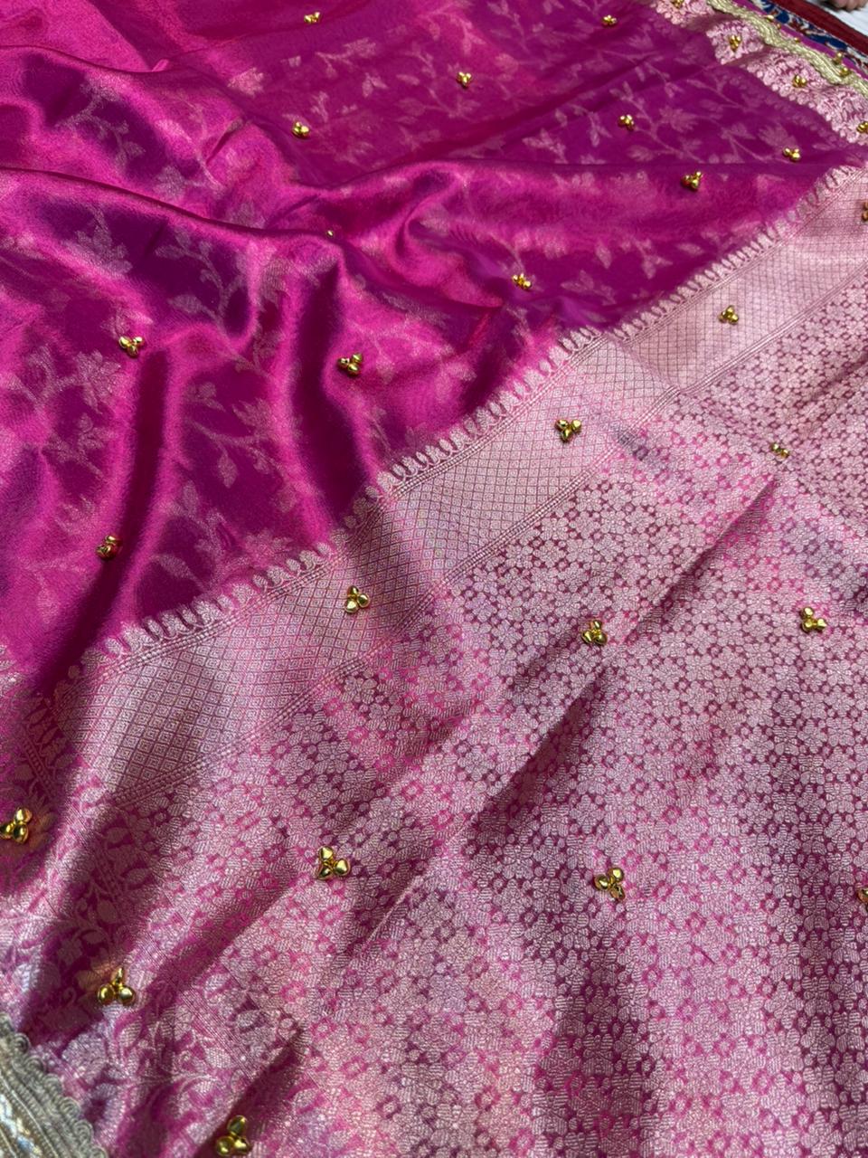 Beautifull Pure Tissue Ghungroo saree