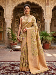 BANARSI TISSUE WITH HAND MADE EMBROIDERY