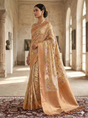 BANARSI TISSUE WITH HAND MADE EMBROIDERY