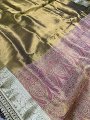 Beautifull Pure Tissue Saree with gota lays