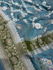 Beautifull Pure Khaddi Georgette Saree