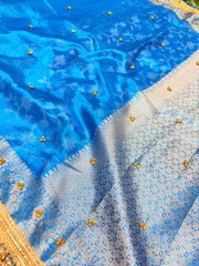 Beautifull Pure Tissue Ghungroo saree