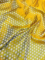 Pure Mashroo Katan Saree Peacock Teal & Mustard Gold Combination